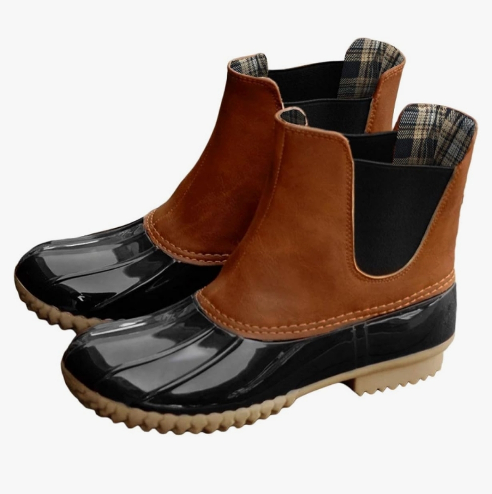 Stylish Brown and Black Duck Boots